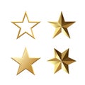 Four kinds yellow vector stars shape icons